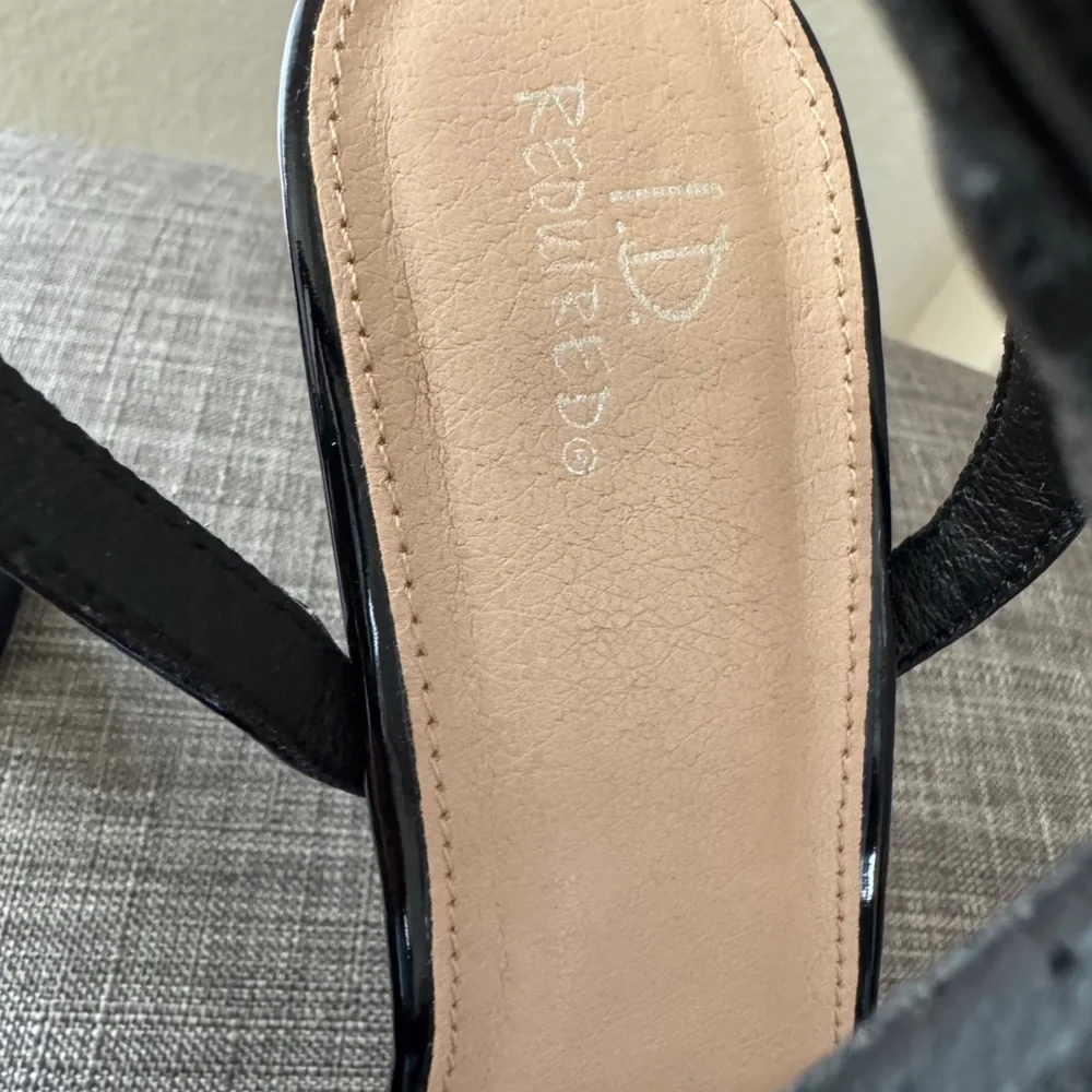 I.D Required Black Patent Heels | Ankle Strap | Size 7.5 M Platform Party